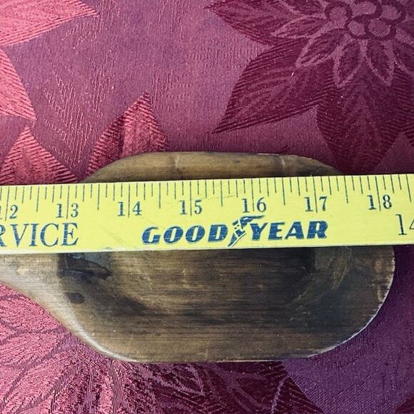 Vintage Wooden Brown Spoon, Large 18" x 3 1/2" Primitive Carved Folk Art - Picture 6 of 7
